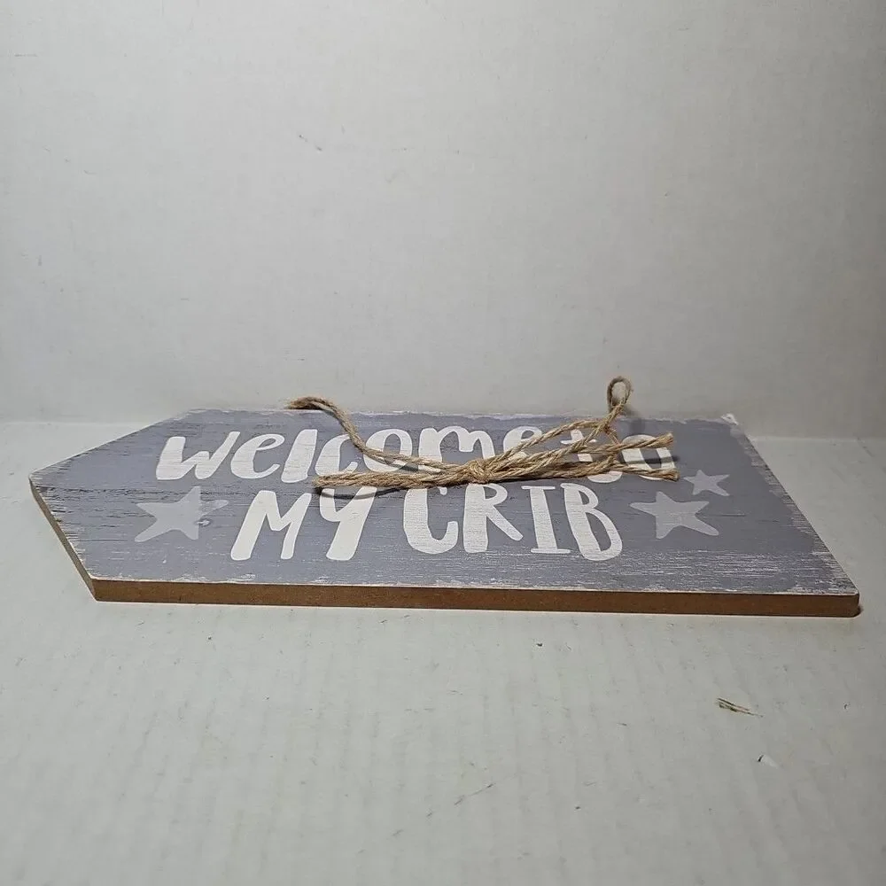 Hobby Lobby Welcome To My Crib Rope Hanging Kid Room Sign